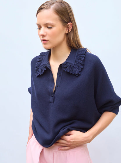 top ample maille point mousse