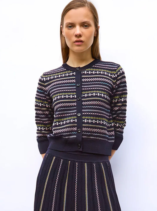 cardigan maille jacquard fair isle