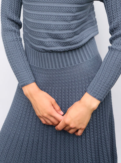 robe longue maille plissée