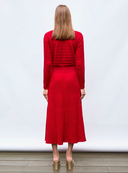 robe longue maille plissée