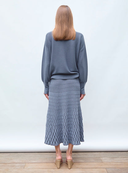 jupe longue maille zellige unie