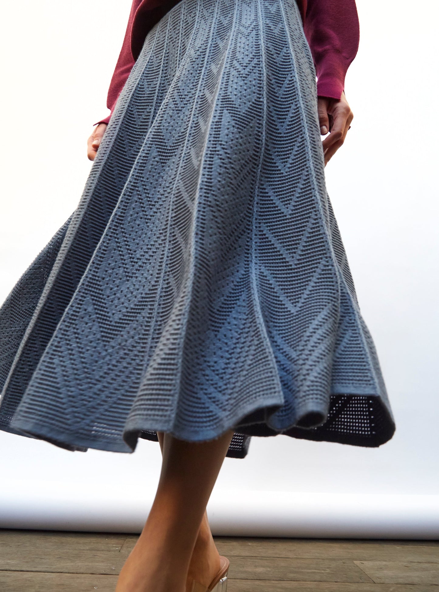 jupe longue maille résille