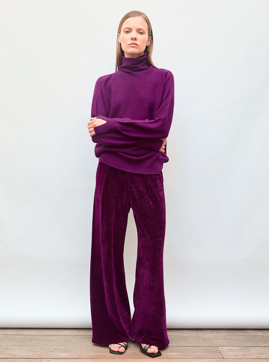pantalon en maille velours