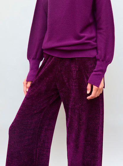 pantalon en maille velours