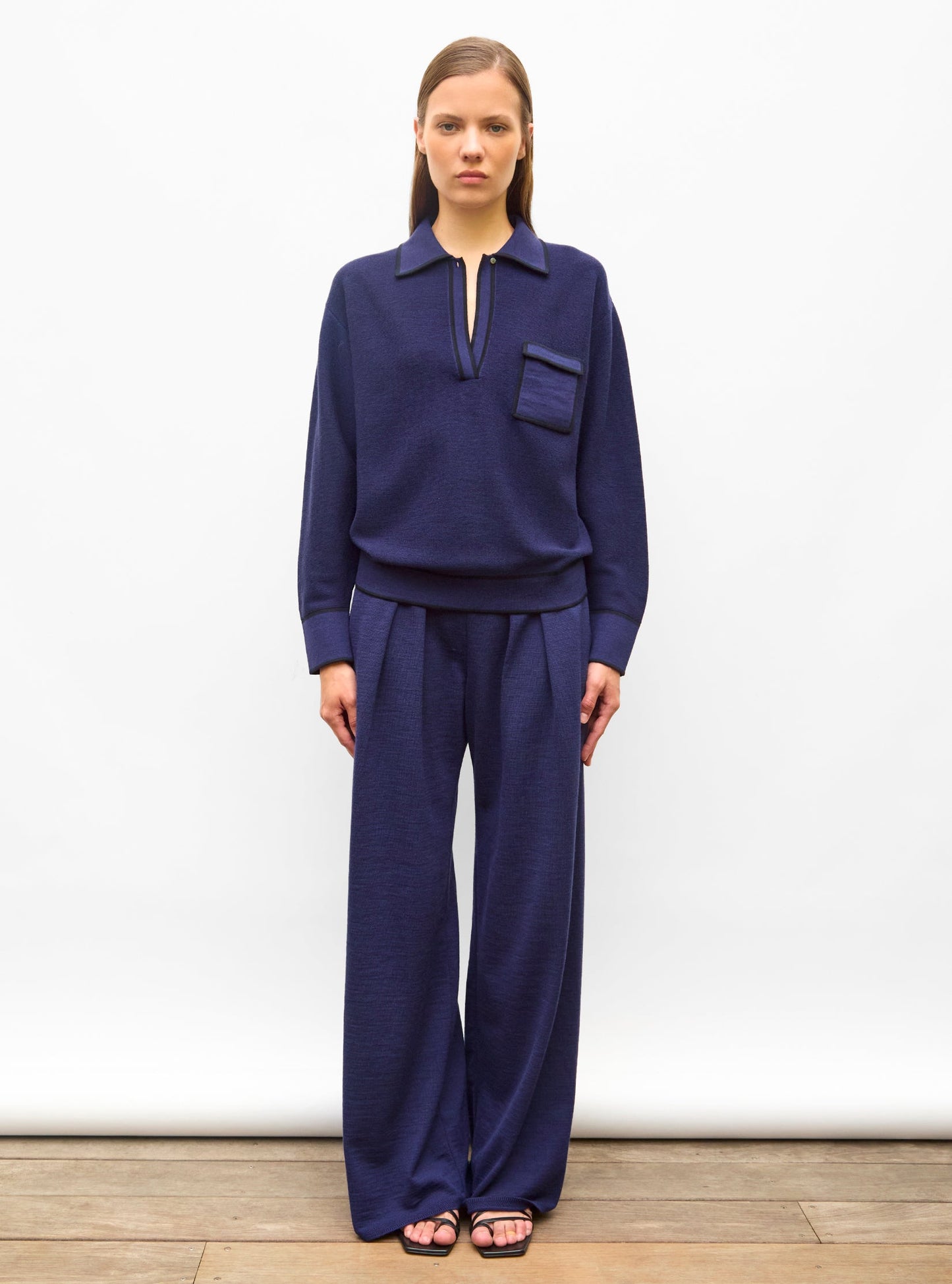 chemise maille col gansé