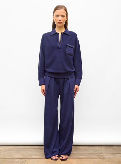 chemise maille col gansé