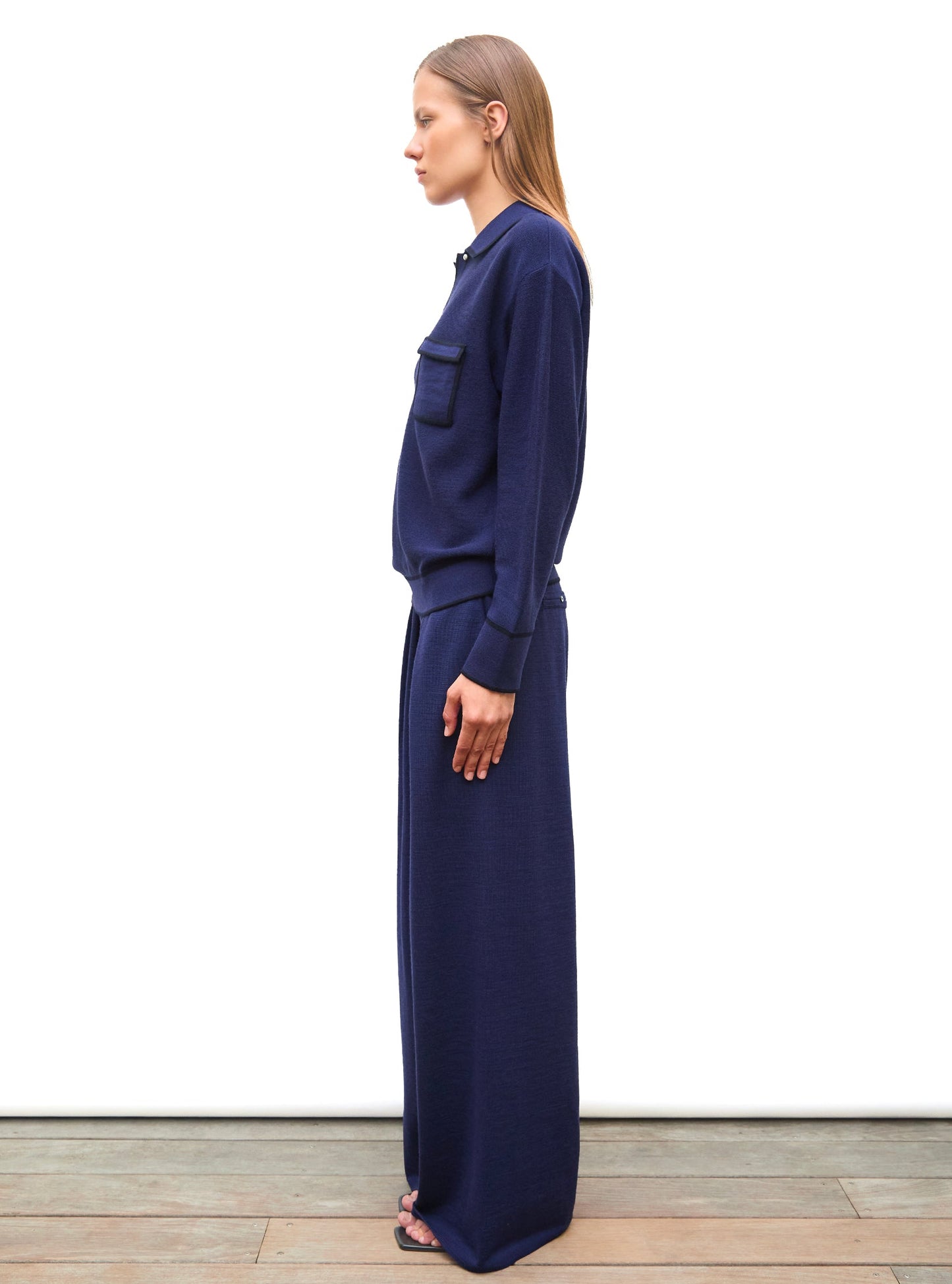 chemise maille col gansé