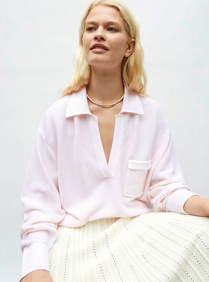 chemise maille col gansé