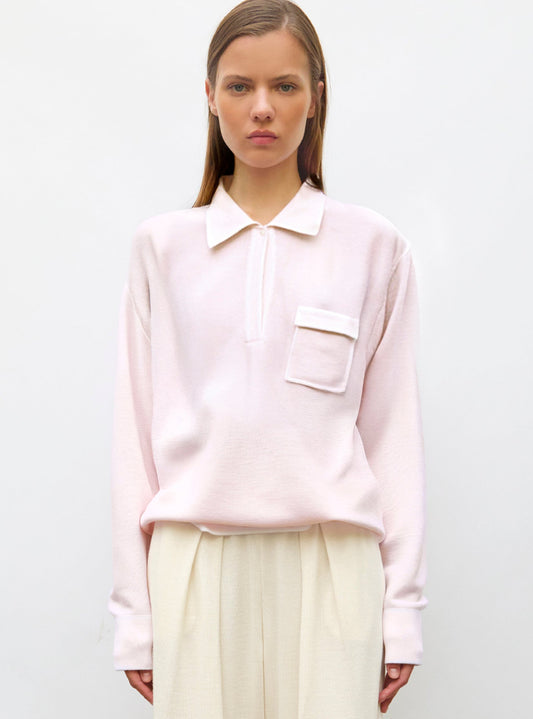 chemise maille col gansé
