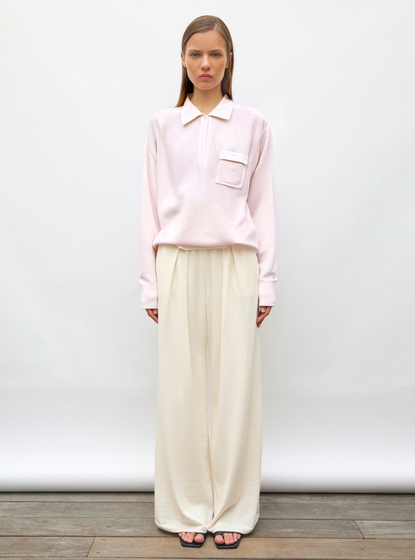chemise maille col gansé