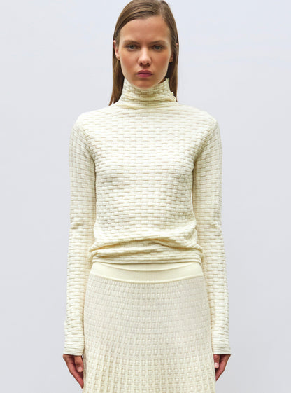 top fin en maille cannage