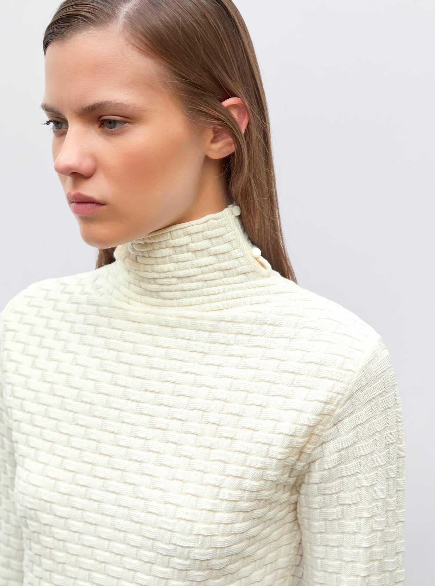 top fin en maille cannage