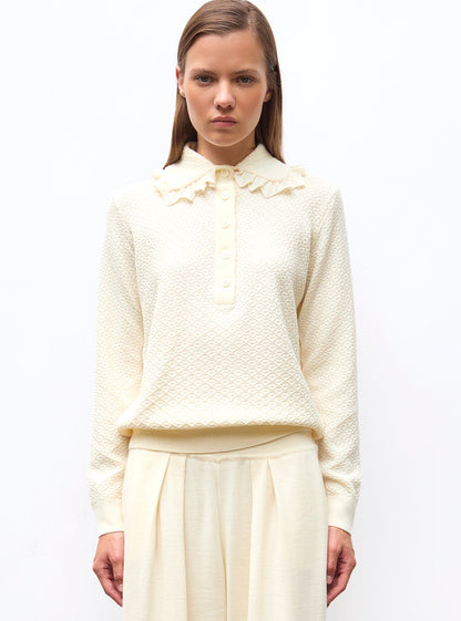 polo couture en maille damier
