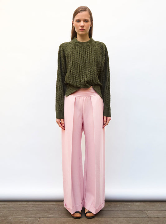 pull loose maille entrelacée