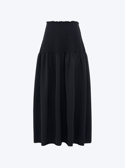 jupe longue maille smockée