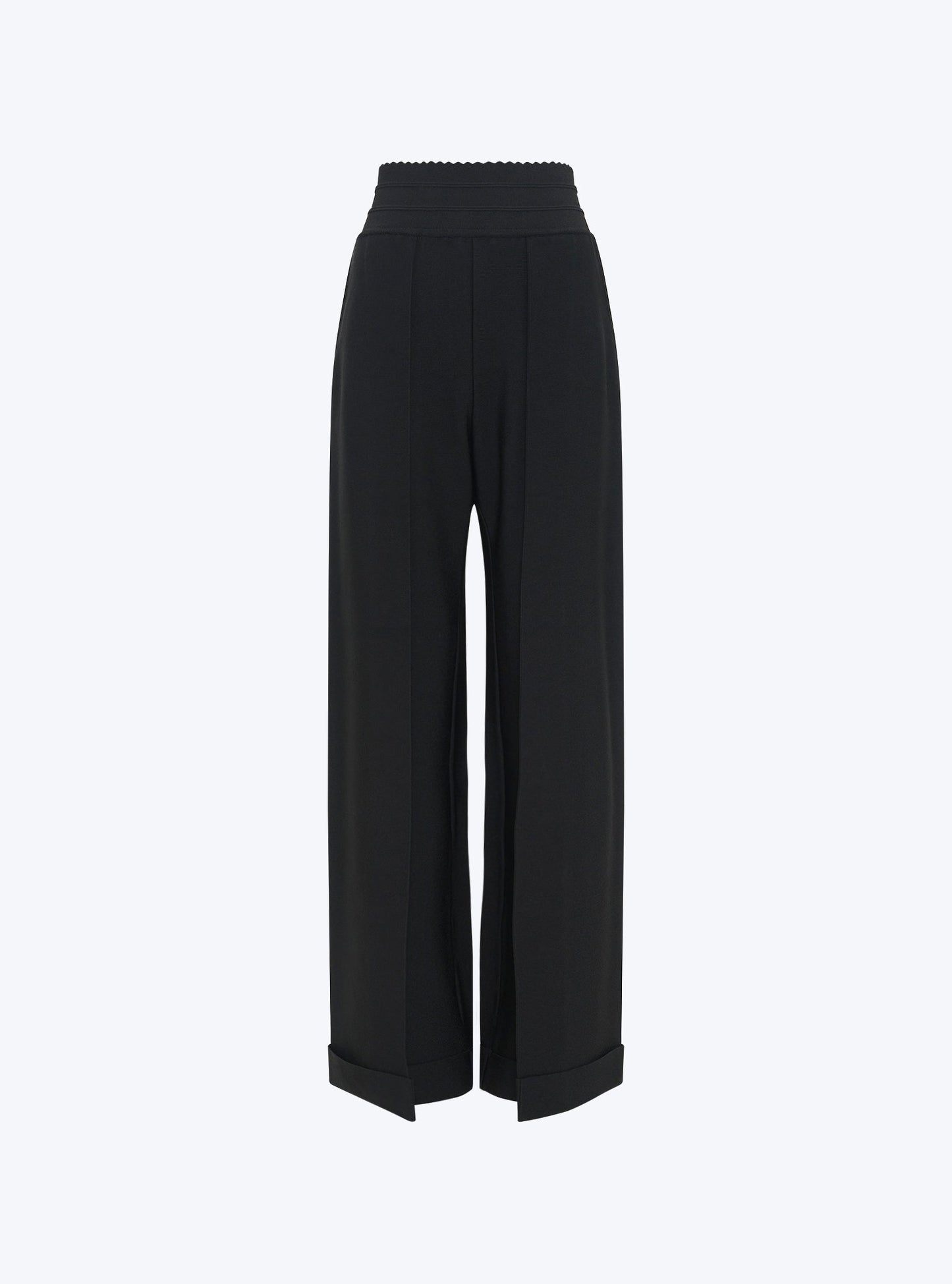 pantalon taille haute maille couture