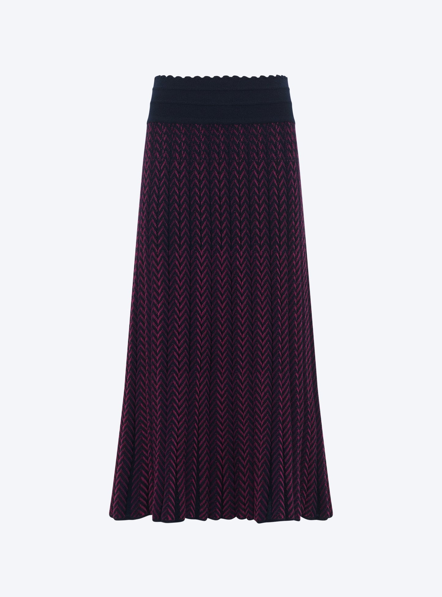 jupe longue maille chevrons