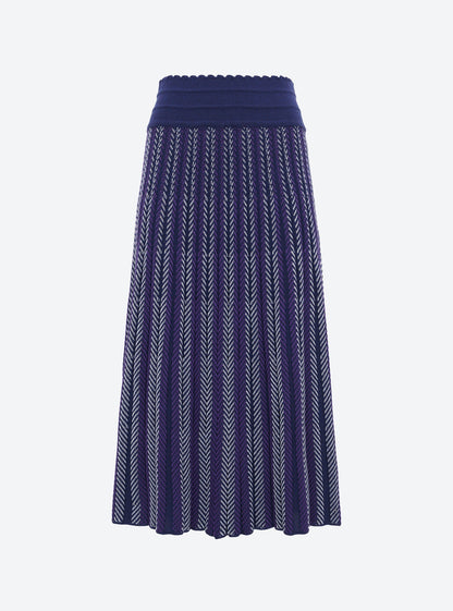 jupe longue maille chevrons
