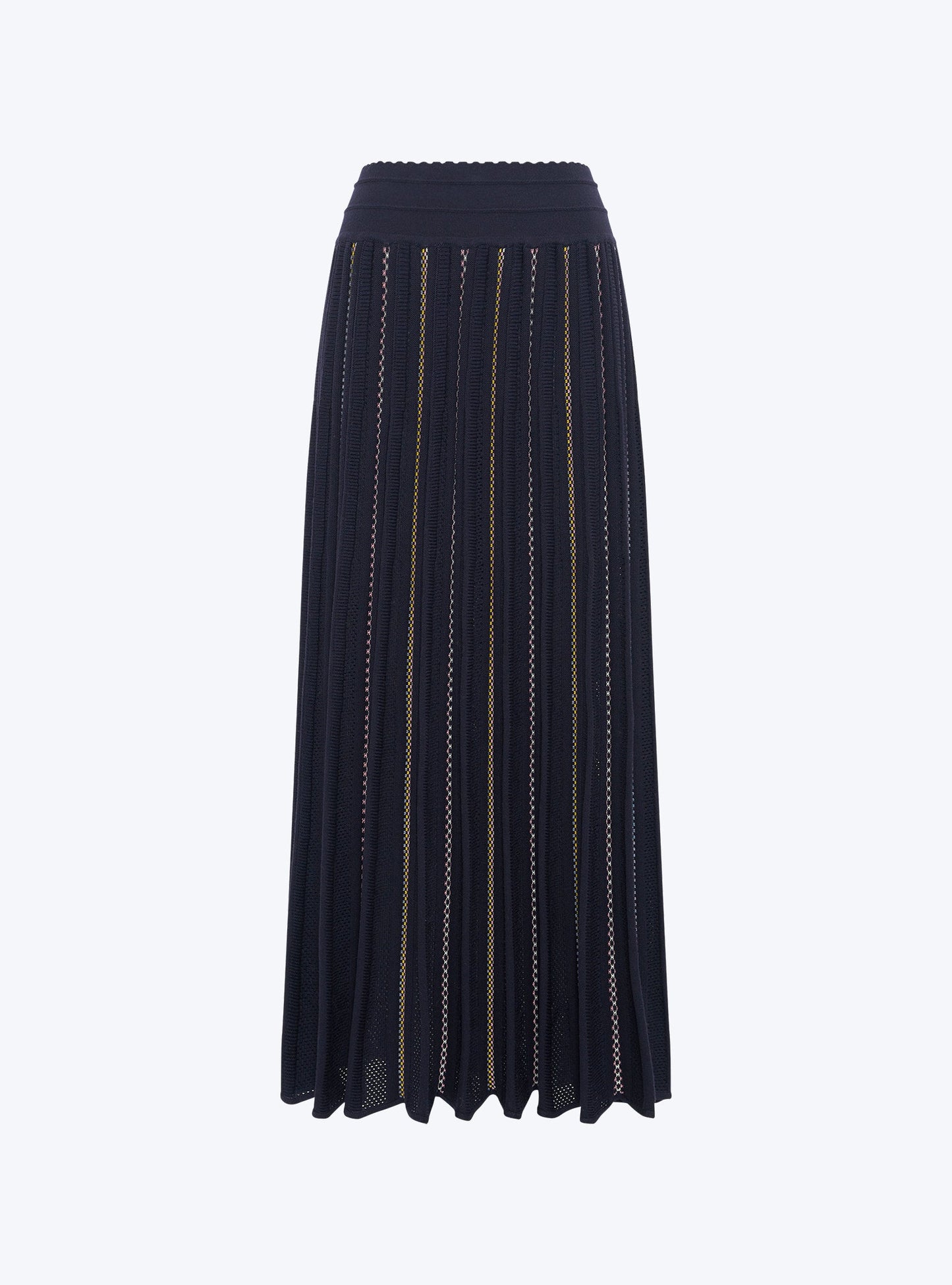 jupe longue maille jacquard fair isle