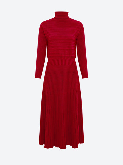 robe longue maille plissée