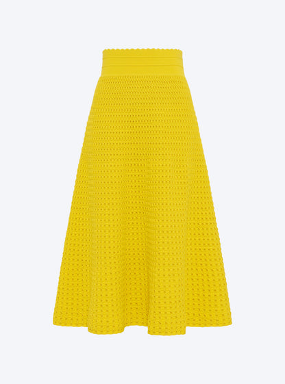 jupe midi maille smockée