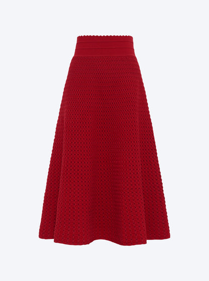 jupe midi maille smockée