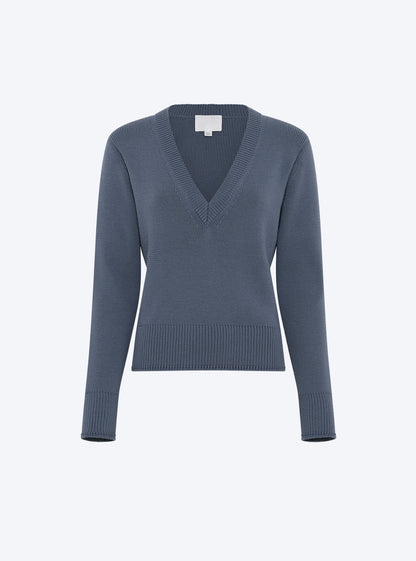 pull col v maille pleine