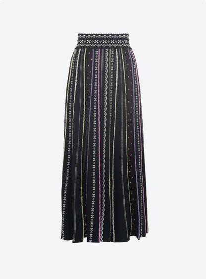 jupe longue maille plumetis