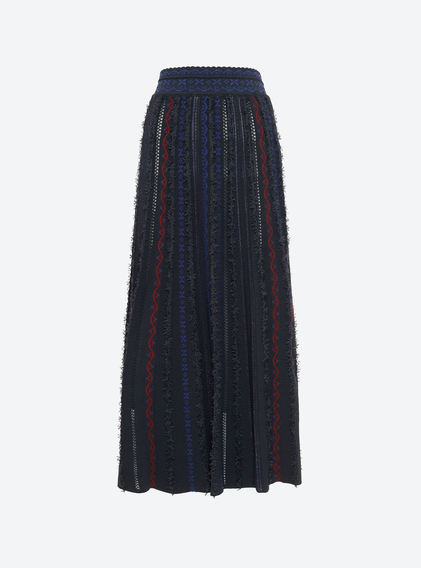 jupe longue maille plumetis