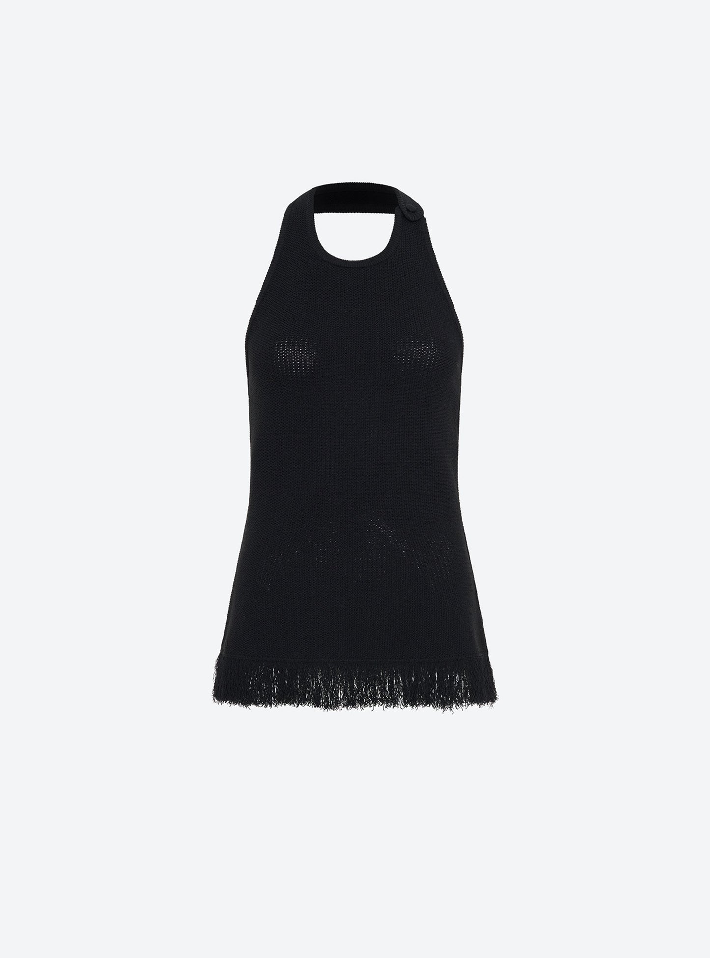 top maille à franges dos nu