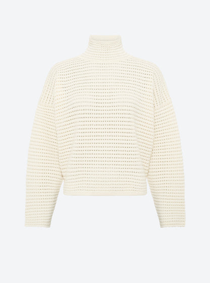 pull maille résille de laine
