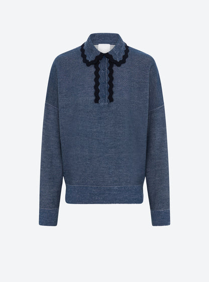 chemise maille col croquet