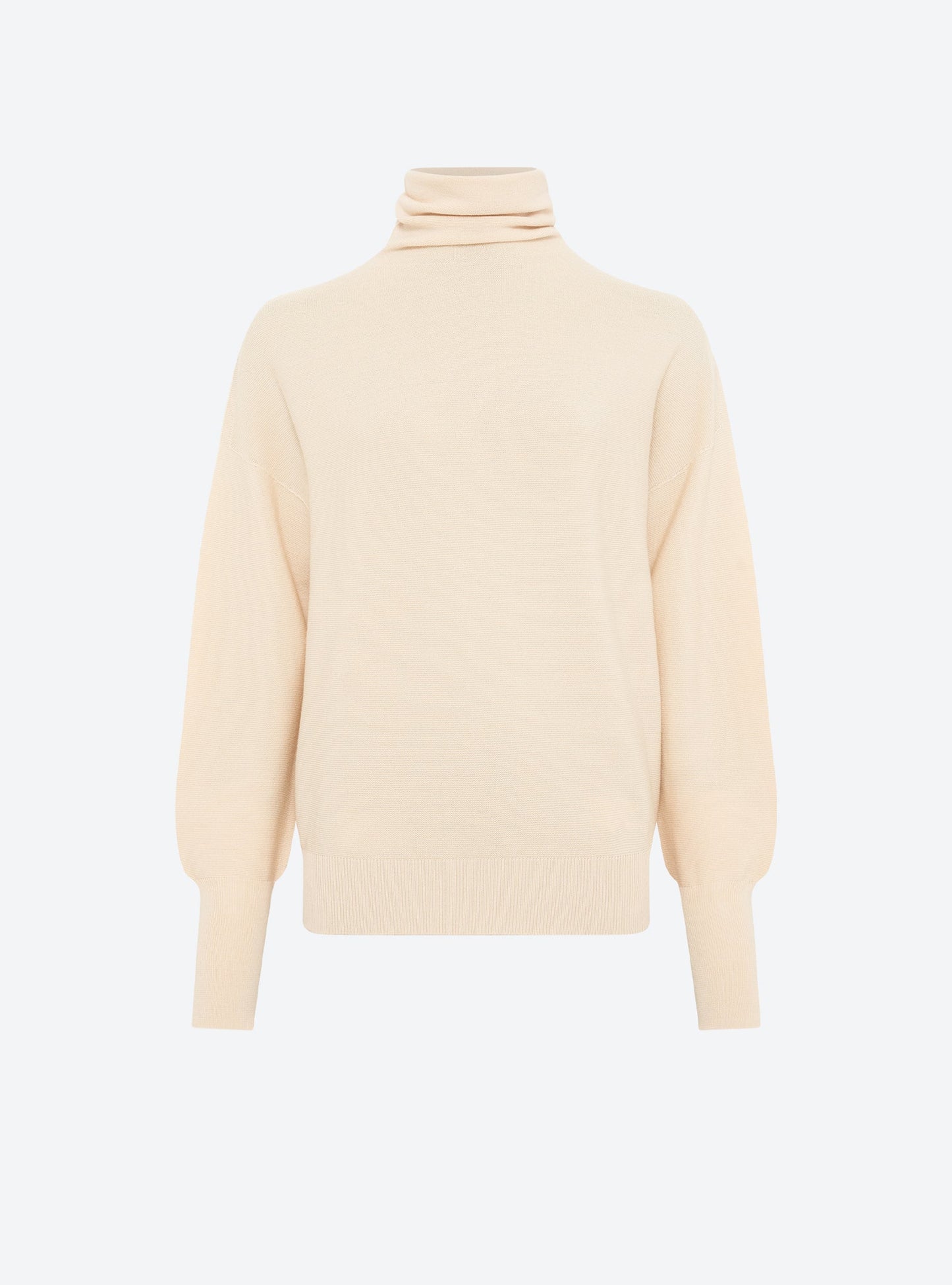 top fin maille point mousse col montant