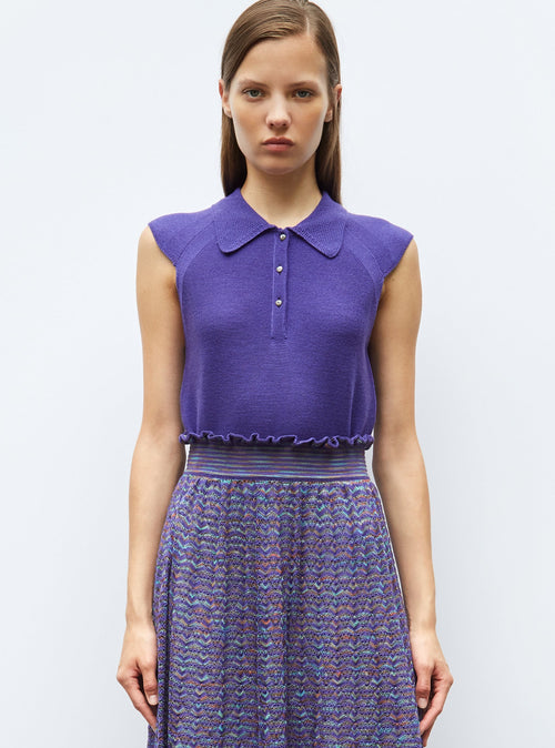 top maille petit col point de riz