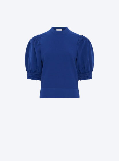 top à détails en maille smockée