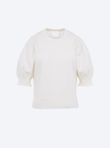 top à détails en maille smockée