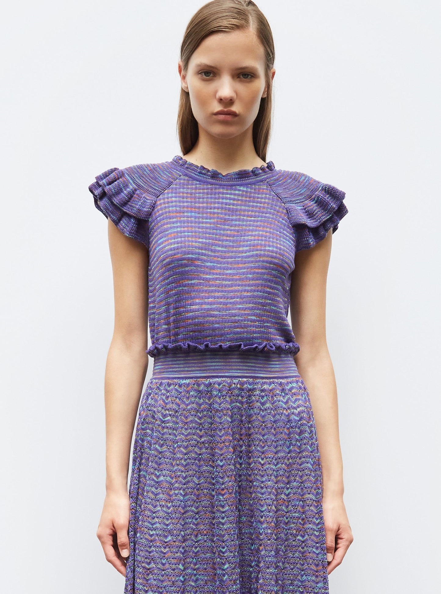 top en maille papier marbré