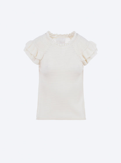 top en maille papier marbré