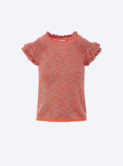 top en maille papier marbré