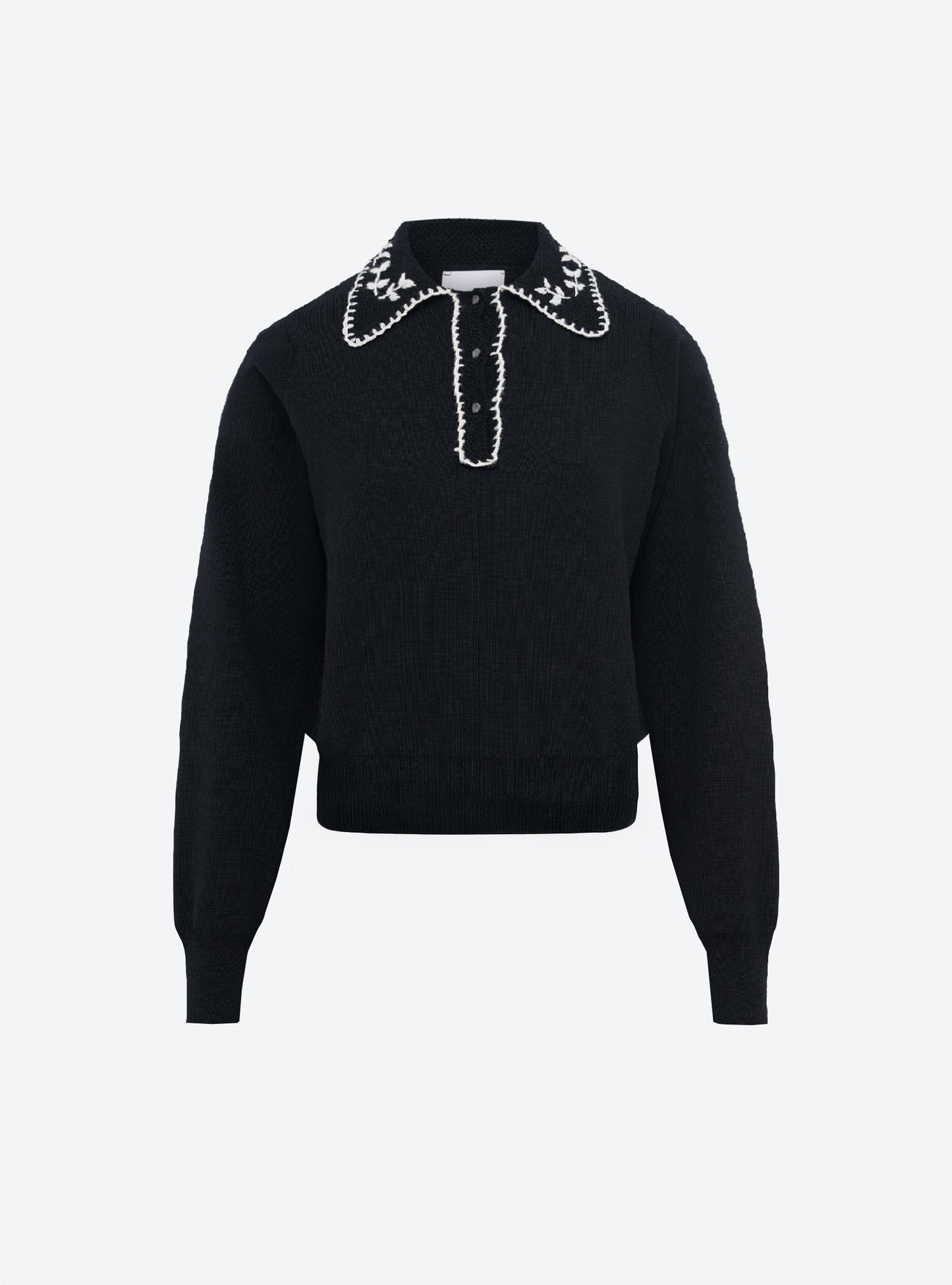 chemise maille brodée main