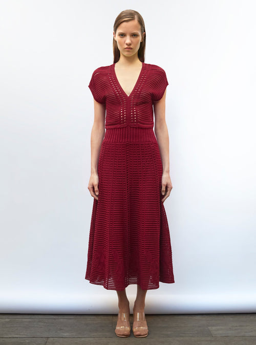 robe en maille cannage ajourée