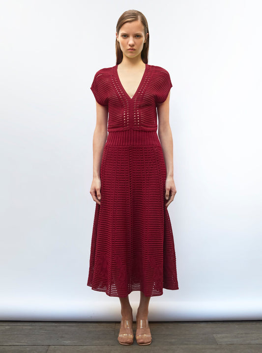 robe en maille cannage ajourée