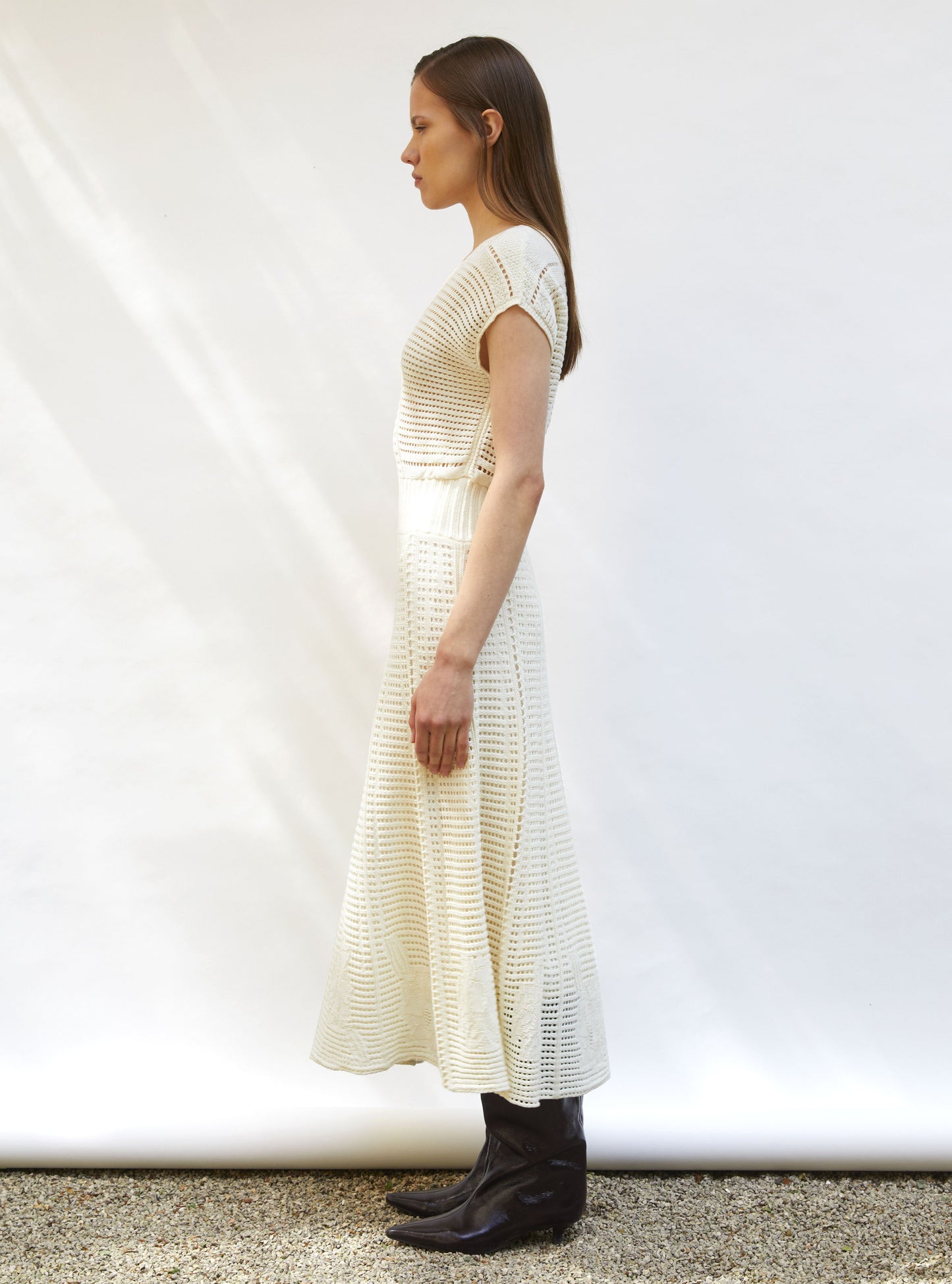 robe en maille cannage ajourée