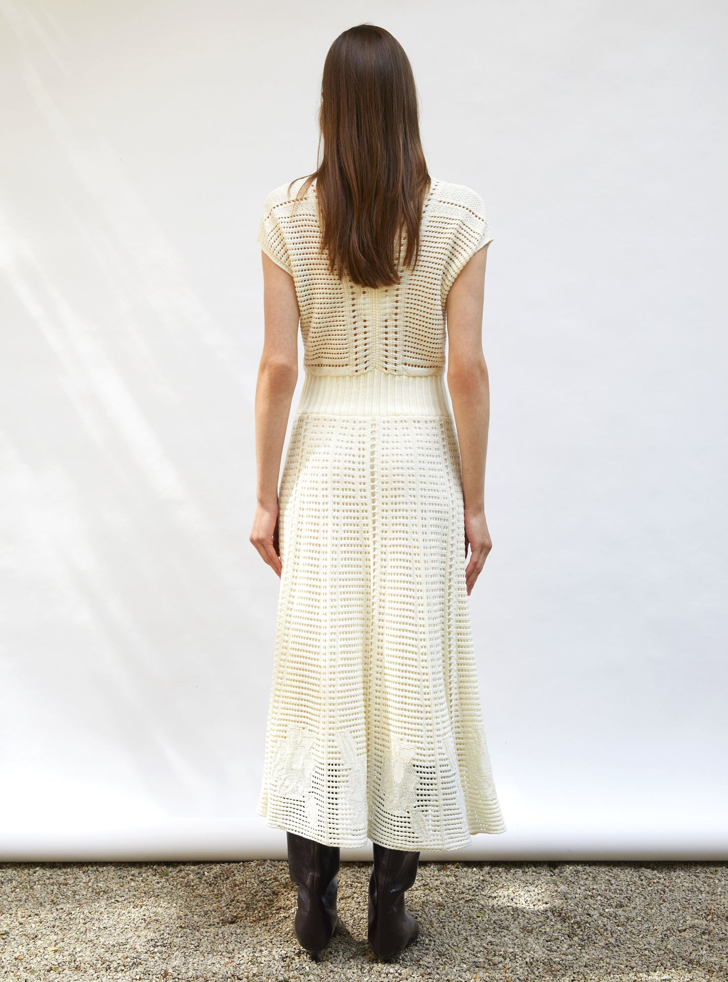 robe en maille cannage ajourée