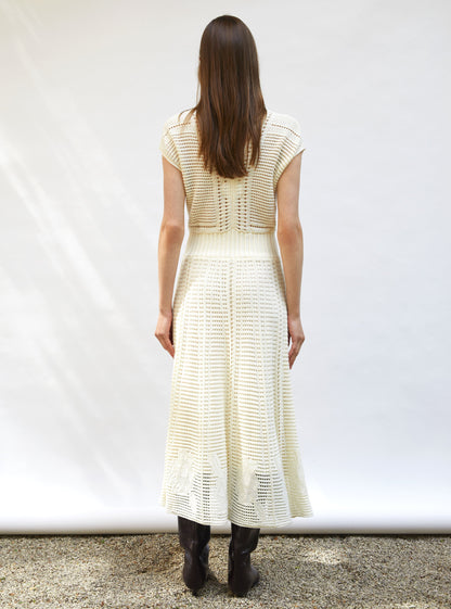 robe en maille cannage ajourée