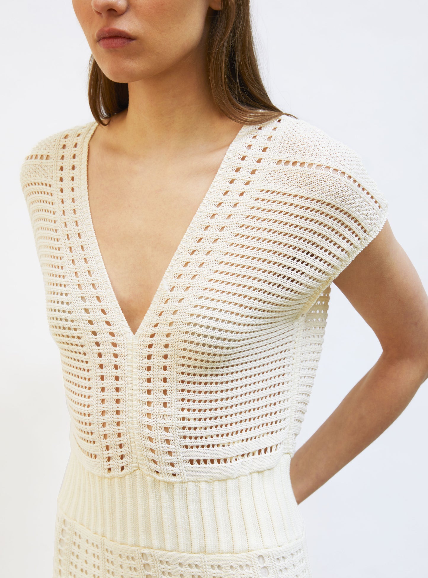 robe en maille cannage ajourée