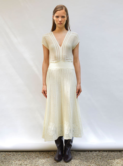robe en maille cannage ajourée