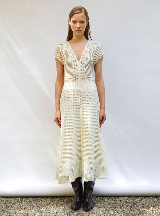 robe en maille cannage ajourée