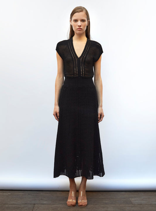 robe en maille cannage ajourée