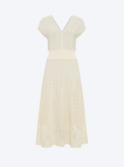 robe en maille cannage ajourée